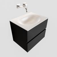 Aqua Splash Badkamermeubel Solid Surface AQS Stockholm 60x45 cm Mat Zwart Urban - Badmeubel Stockholm 60 cm Zonder Kraangat - thumbnail