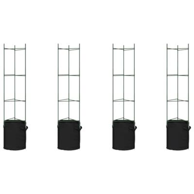 Tomatenkooien met plantenzak 4 st 154 cm staal en polypropeen