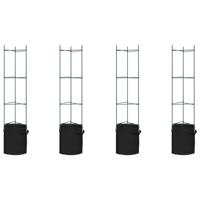 Tomatenkooien met plantenzak 4 st 154 cm staal en polypropeen - thumbnail