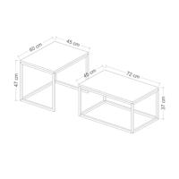 Tavolino da caffè - LEKA - Rettangolare - Antracite - 72 x 45 x 37 cm - thumbnail