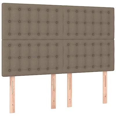 Hoofdbord LED 144x5x118/128 cm stof taupe