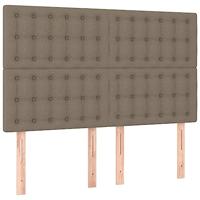 Hoofdbord LED 144x5x118/128 cm stof taupe - thumbnail