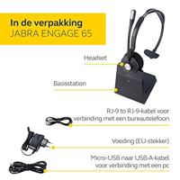 Jabra Engage 65 On-Ear Dect Mono Headset - Skype for Business gecertificeerde, draadloze hoofdtelefoon met ruisonderdrukking voor tafeltelefoons en softphones - zwart - EU-versie - thumbnail