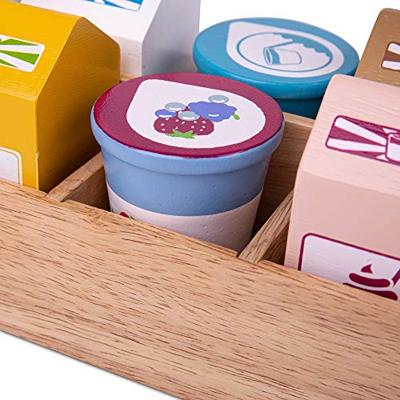 Bigjigs houten kistje met zuivelproducten, 7dlg.