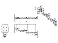 ROLINE LCD muurbeugel, 5 draaipunten, zwart - thumbnail