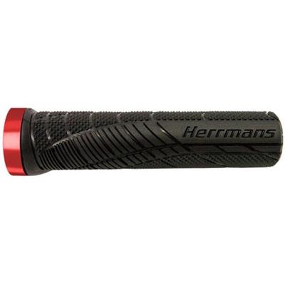 Herrmans handvatten Shark Density 130 mm zwart/rood per set