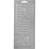 Creativ Company Stickers, onnea rippyhlana, vel 10x23 cm, zilver, 1 vel - thumbnail