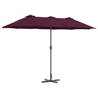 VidaXL Tuinparasol bordeaux rood 370 x 197 x 239 cm VidaXL Tuinparasol bordeaux rood 370 x 197 x 239 cm