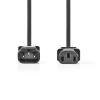 Stroomkabel | IEC-320-C14 | IEC-320-C13 | Recht | Recht | Vernikkeld | 3.00 m | Rond | PVC | Zwart - thumbnail