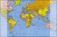 Kangaro K-0014W501 Bureau-onderlegger 579x379mm Met Wereldkaart - thumbnail