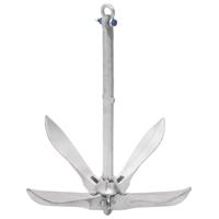 VidaXL Anker inklapbaar 10 kg thermisch verzinkt gietijzer zilver - thumbnail