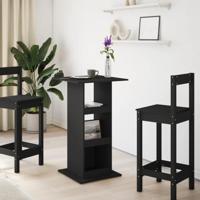 Bartafel met opbergruimte 60x60x102 cm bewerkt hout zwart - thumbnail