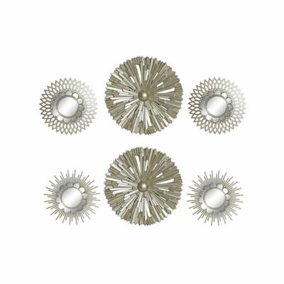 Set spiegels DKD Home Decor Voor aan de muur Polypropyleen Gouden Spiegel (2 pcs) (35 x 3.5 x 35 cm)