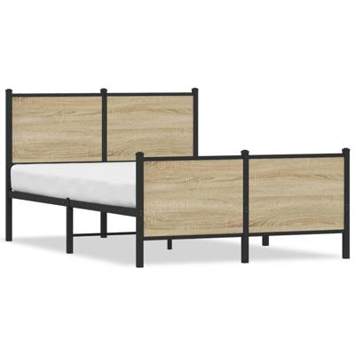 Bedframe hoofd- en voeteneinde metaal sonoma eiken 120x200 cm Bedframe hoofd- en voeteneinde metaal sonoma eiken 120x200 cm