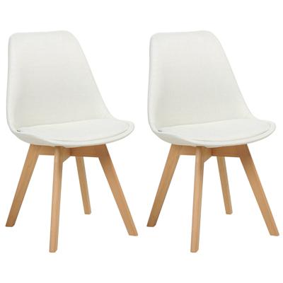 Beliani - DAKOTA - Eetkamerstoel - Crème - Polyester Beliani - DAKOTA - Eetkamerstoel - Crème - Polyester