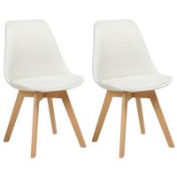 Beliani - DAKOTA - Eetkamerstoel - Crème - Polyester - thumbnail