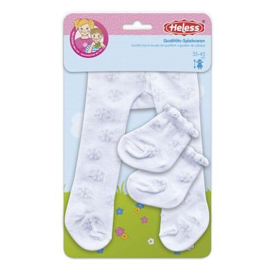 Heless Poppenmaillot met sokken - sneeuwvlokken, 35-45 cm
