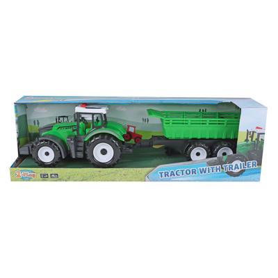 2-Play Tractor met aanhanger met kiepfunctie licht geluid frictie 45 cm