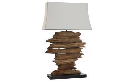 Bureaulamp Home ESPRIT Ijzer Teakhout 50 X 22 X 80 cm