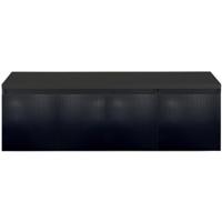 Frozen 3D Badmeubelset 140 cm - Greeplijst in Kleur - Wastafel Onderkast met Bovenblad Zwart Mat - thumbnail