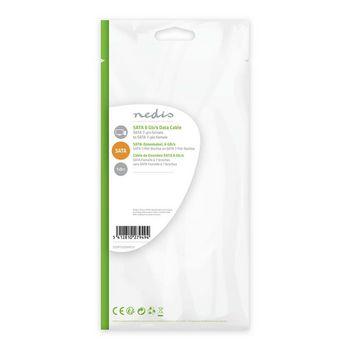Nedis CCGP73255YE10 Datakabel Sata 6 Gb/s Sata 7-pins Female Met Vergrendeling - Sata 7-pins Female 90° Gehoekt Met Vergrendeling 1,0 M Geel - thumbnail