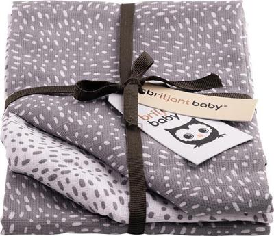 Briljant Baby Minimal Dots hydrofiel luier - set van 3 grijs