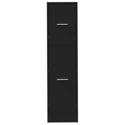 Apothekerskast 30x41x118 cm bewerkt hout zwart - thumbnail