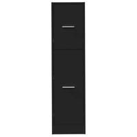 Apothekerskast 30x41x118 cm bewerkt hout zwart - thumbnail