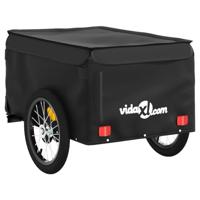 VidaXL Fietstrailer 45 kg ijzer zwart - thumbnail