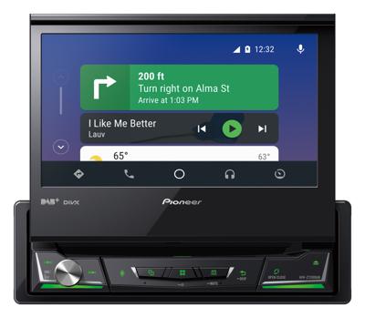 Pioneer AVH-Z7200DABAN, incl. DAB-antenne, 1-DIN-multimedia-speler, uitklapbaar 7-inch ClearType-touchscreen, smartphone-aansluiting, Apple Car Play, Android Auto, USB, Bluetooth, 13-bands EQ