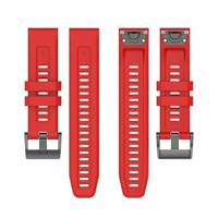 By Qubix - Siliconen sportbandje - Rood - Compatible met Garmin Instinct 3 / Instinct E - 45mm - Compatible Garmin bandje - Bandbreedte: 22mm - thumbnail