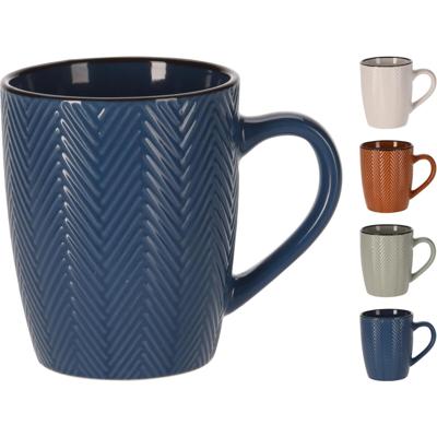 Excellent Houseware Mok aardewerk 370ml ø8,5xh10cm