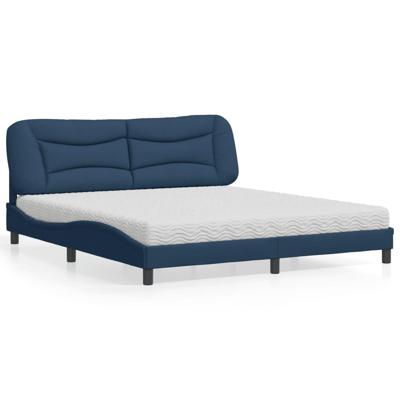 Bed met matras "Hvar" stof blauw 180x200 cm