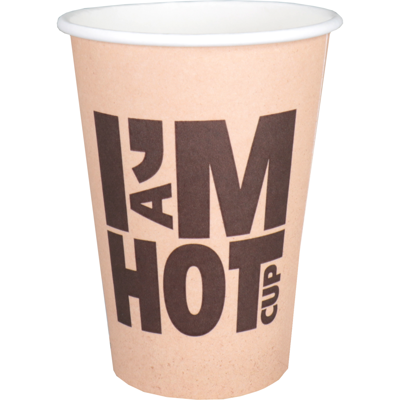 Depa | Koffiebeker | I´M a HOT cup | Karton + PE | 180ml | 7.5oz | 93mm | bruin | 2000 stuks