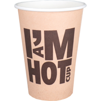 Depa | Koffiebeker | I´M a HOT cup | Karton + PE | 180ml | 7.5oz | 93mm | bruin | 2000 stuks - thumbnail