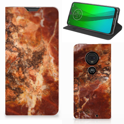 Motorola Moto G7 | G7 Plus Standcase Marmer Bruin Motorola Moto G7 | G7 Plus Standcase Marmer Bruin