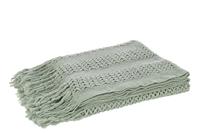 J-Line Plaid gebreid - polyester - lichtgroen - 160 x 130 cm - thumbnail