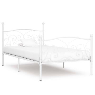 VidaXL Bedframe met lattenbodem metaal wit 100x200 cm