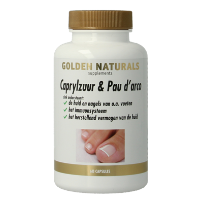Golden Naturals Caprylzuur & pau d'arco 60 Vegetarische capsules