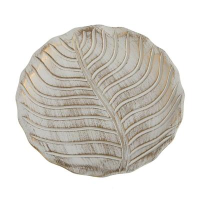 Middenstuk Versa Leaf B Wit Hout MDF 3 cm 3 x 40 x 40 cm