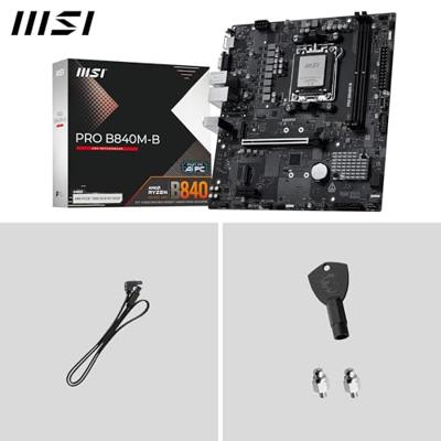 MSI PRO B840M-B Moederbord Socket AMD AM5 Vormfactor Micro-ATX Moederbord chipset AMD® B840 MSI PRO B840M-B Moederbord Socket AMD AM5 Vormfactor Micro-ATX Moederbord chipset AMD® B840