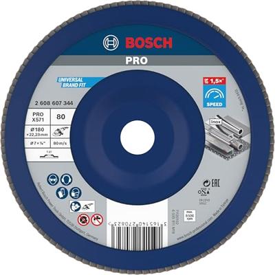 Bosch Accessories 2608607344 X571 Lamellenschijf Diameter 180 mm Boordiameter 22.33 mm Staal 1 stuk(s) Bosch Accessories 2608607344 X571 Lamellenschijf Diameter 180 mm Boordiameter 22.33 mm Staal 1 stuk(s)