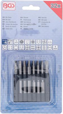 BGS technic Bit Set Long External Hexagon 1/4" (6.3 mm) 32 Pcs.