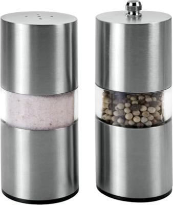 Metaltex Zoutvaatje + Pepermolen 13 cm RVS/Acryl