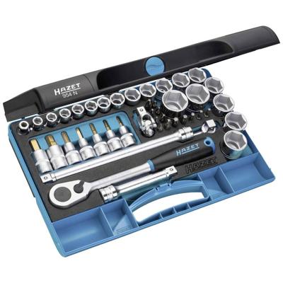 HAZET Dopsleutelset 954N | 1/2 inch (12,5 mm) vierkant hol | Buiten-zeskant-tractieprofiel, Pozidriv-profiel PZ, Kruiskop profiel PH,