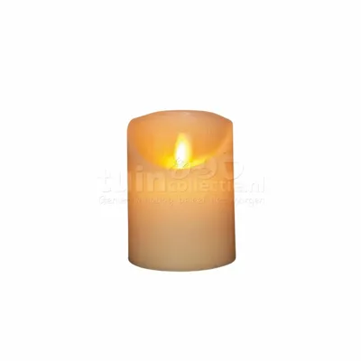LED Rustiek stompkaars ivoor 7,5x10cm