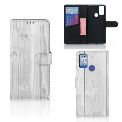 Alcatel 1S (2021) | Book Style Case | White Wood