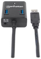Manhattan Manhattan USB-A 4-Port Hub, 4x USB-A Ports, 5 Gbps (USB 3.2 Gen1 aka USB 3.0) 162296 USB-hub 4 poorten USB-A USB 3.0 5 GBit/s Zwart - thumbnail