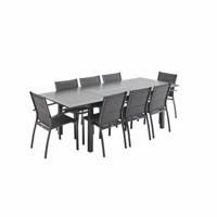 sweeek - Aluminium tuinset 8 plaatsen, uitschuifbaar - thumbnail