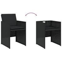 13-delige Tuinset met kussens poly rattan zwart - thumbnail